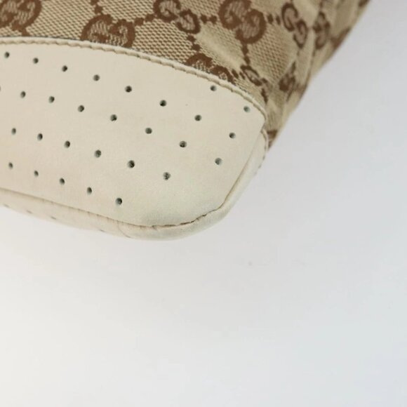 GUCCI GG Canvas Shoulder Bag Beige Silver 145857 Auth 145193 - Picture 4 of 16